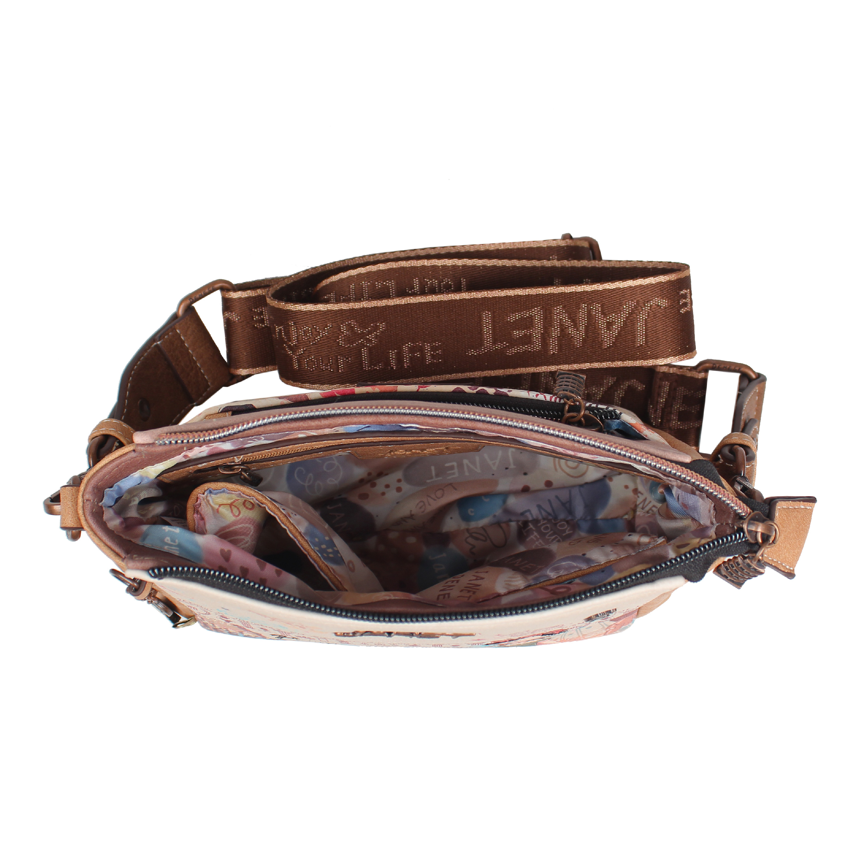 Janet Denese crossbody kabelka so širokým popruhom Tour Of Rome J-053B