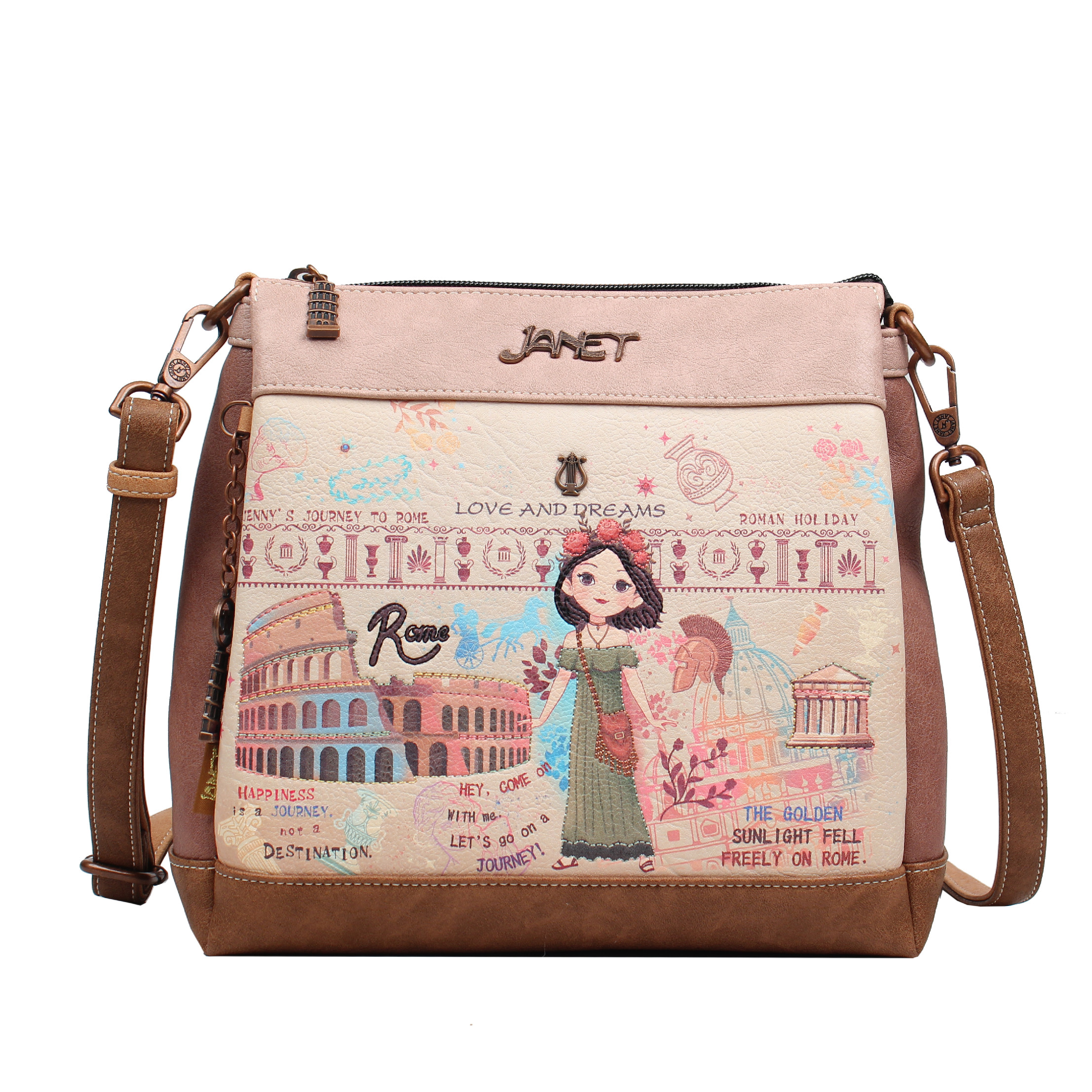 Janet Denese dámska crossbody kabelka s priehradkami Tour Of Rome J-075B