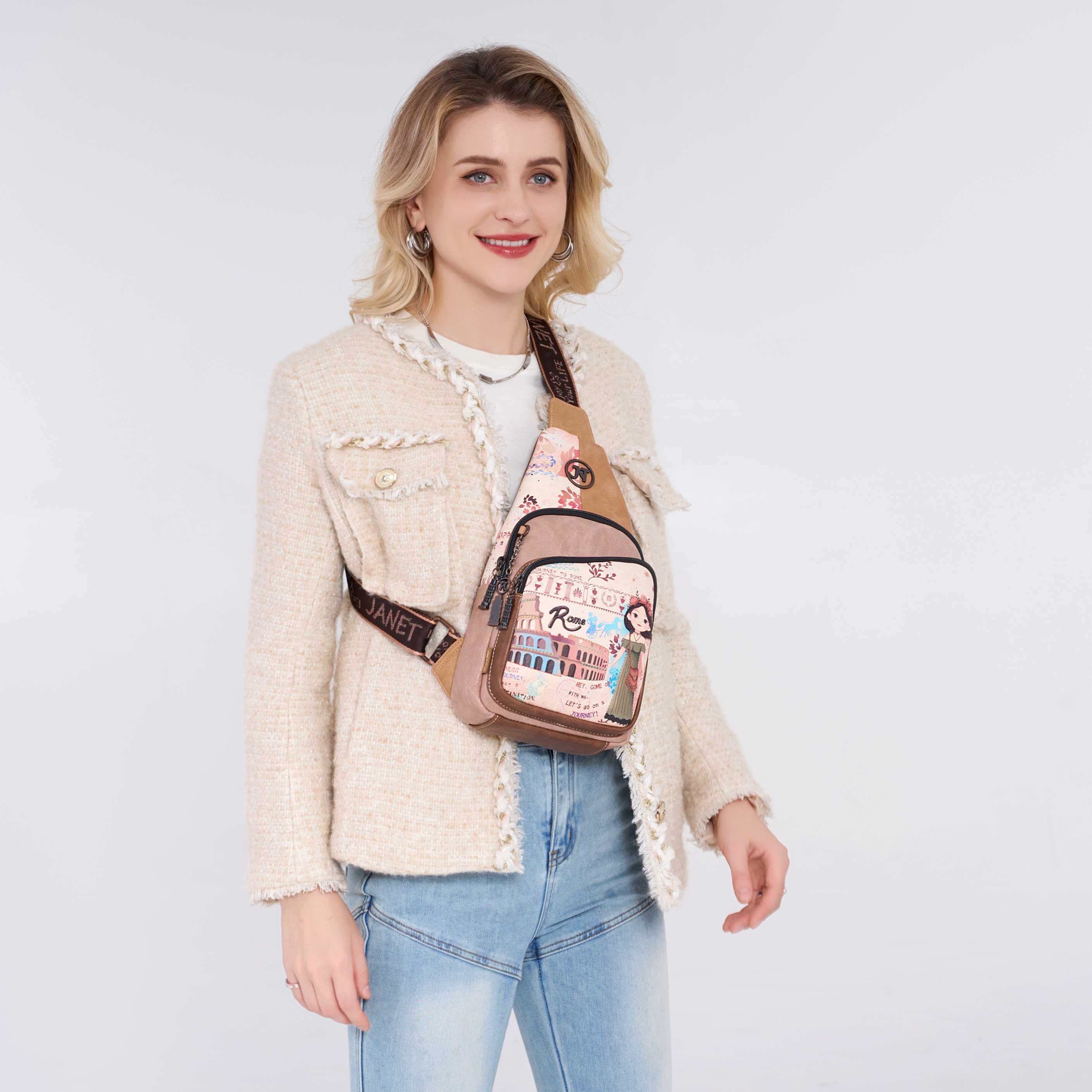 Janet Denese dámsky batoh cez plece Tour Of Rome J-095B