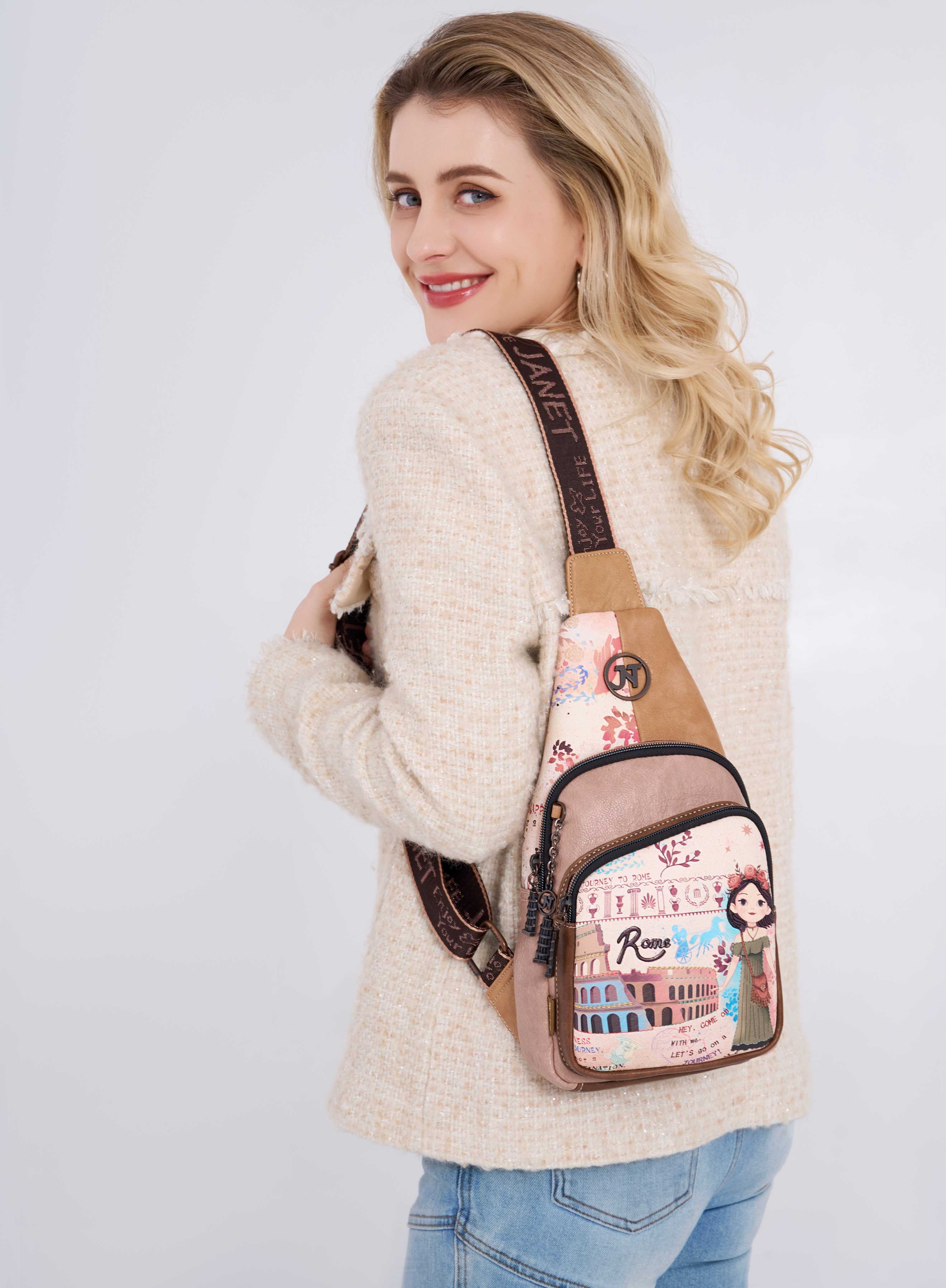 Janet Denese dámsky batoh cez plece Tour Of Rome J-095B