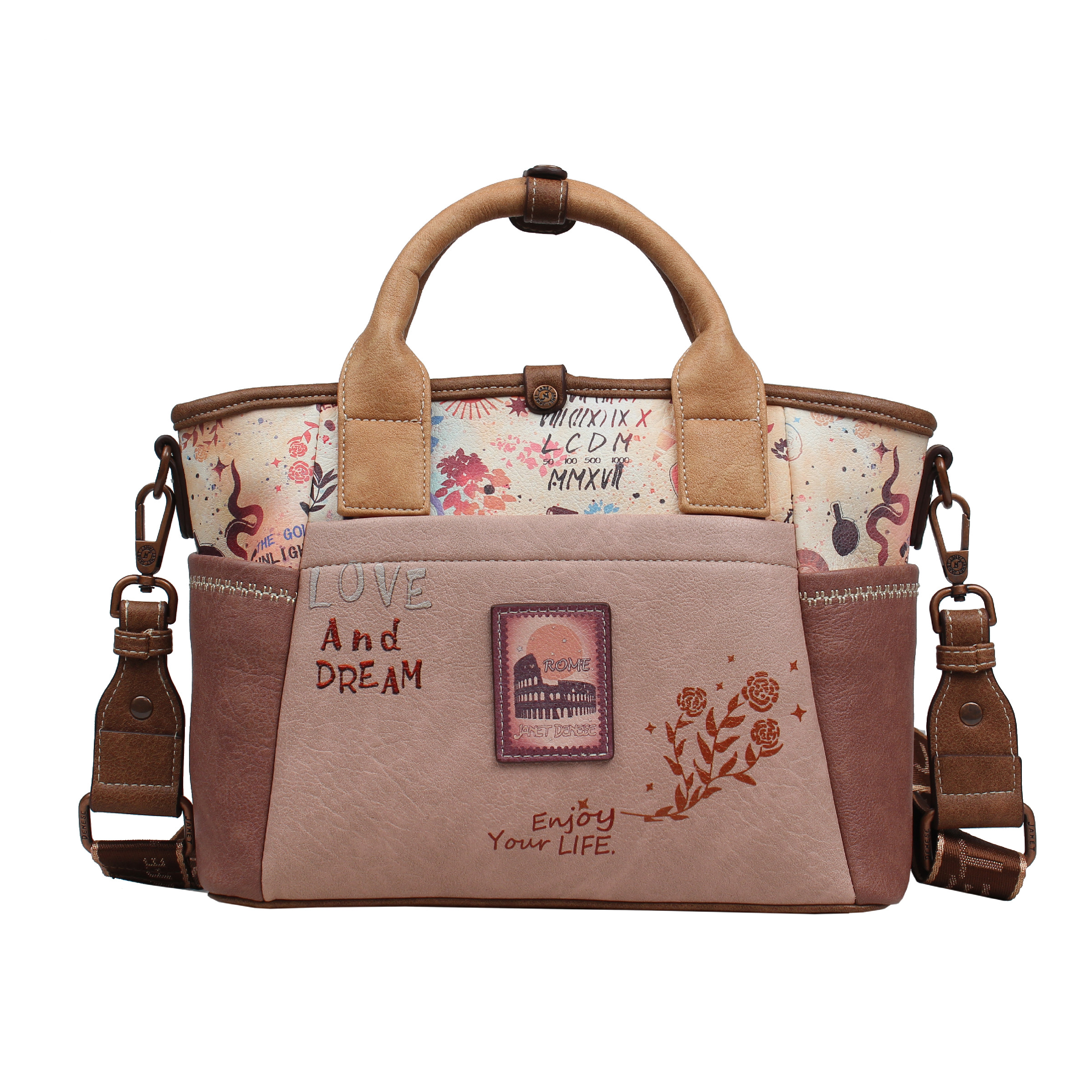  Janet Denese kabelka do ruky s dlhým popruhom Tour Of Rome J-118