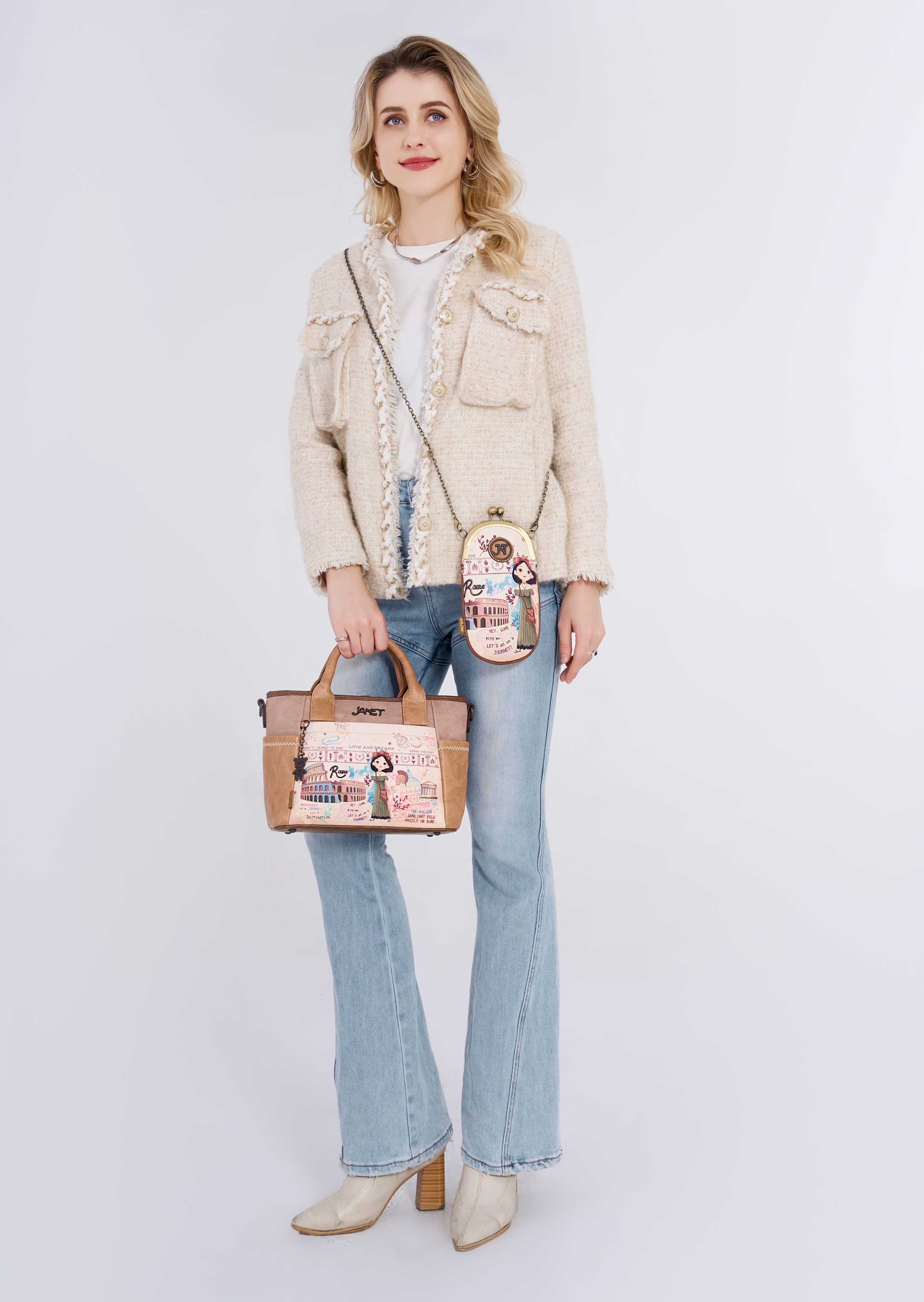  Janet Denese kabelka do ruky s dlhým popruhom Tour Of Rome J-118