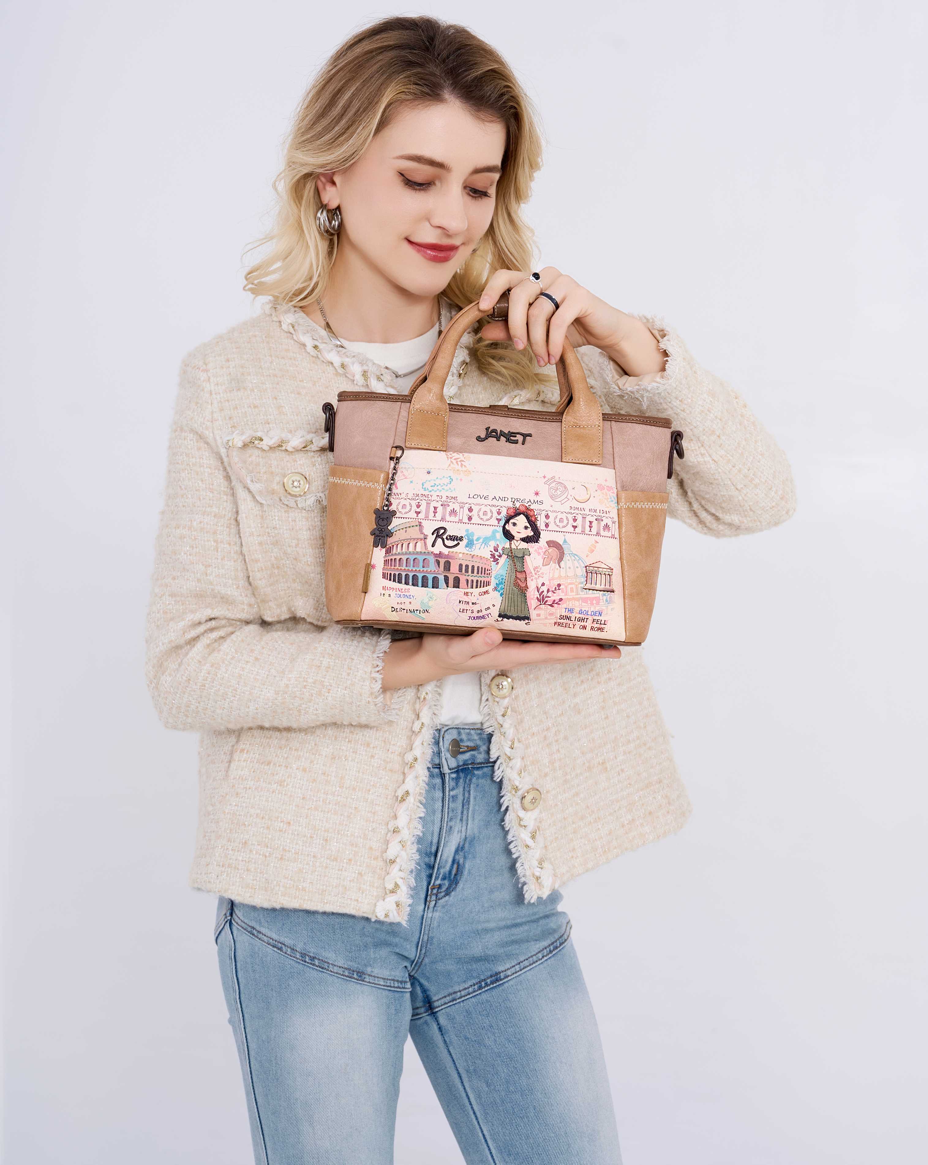  Janet Denese kabelka do ruky s dlhým popruhom Tour Of Rome J-118